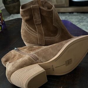 DV by Dolce Vita Tan Suede Ankle Booties